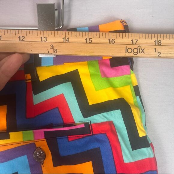 Loudmouth Golf Shorts Men’s 32x10 Multicolored Geometric Op Art Preppy Chino - Picture 8 of 10